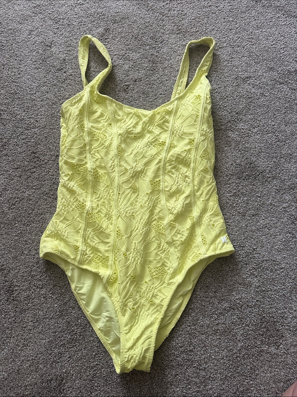 Yellow Lace One-Piece Swimsuit